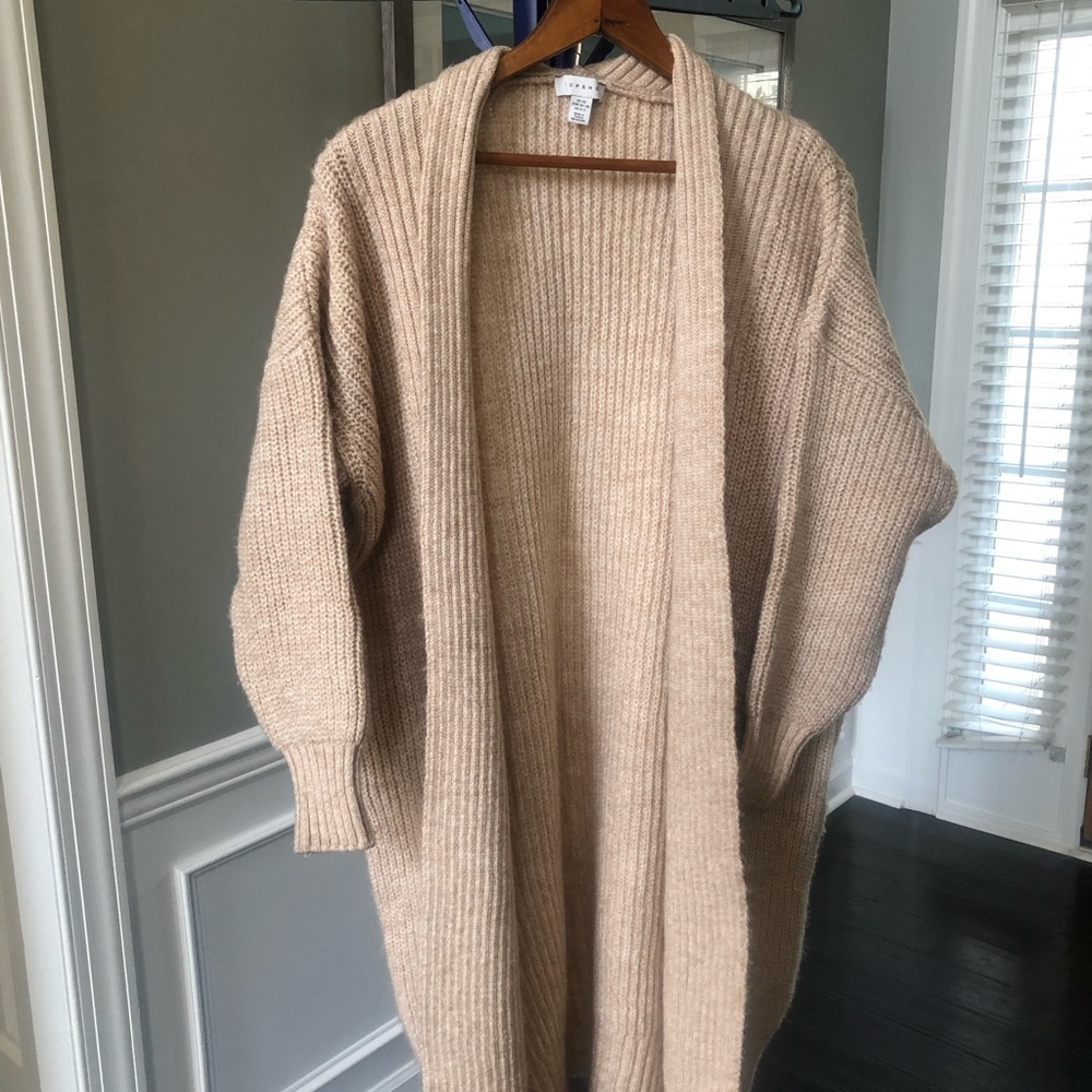 Women’s open front cocoon cardigan, size xs